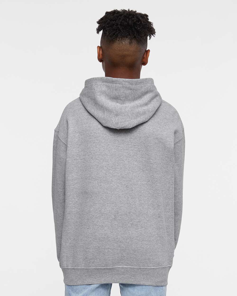Youth Fleece Hoodie Sweatshirt - OnModelBack - B39038582 - Heather