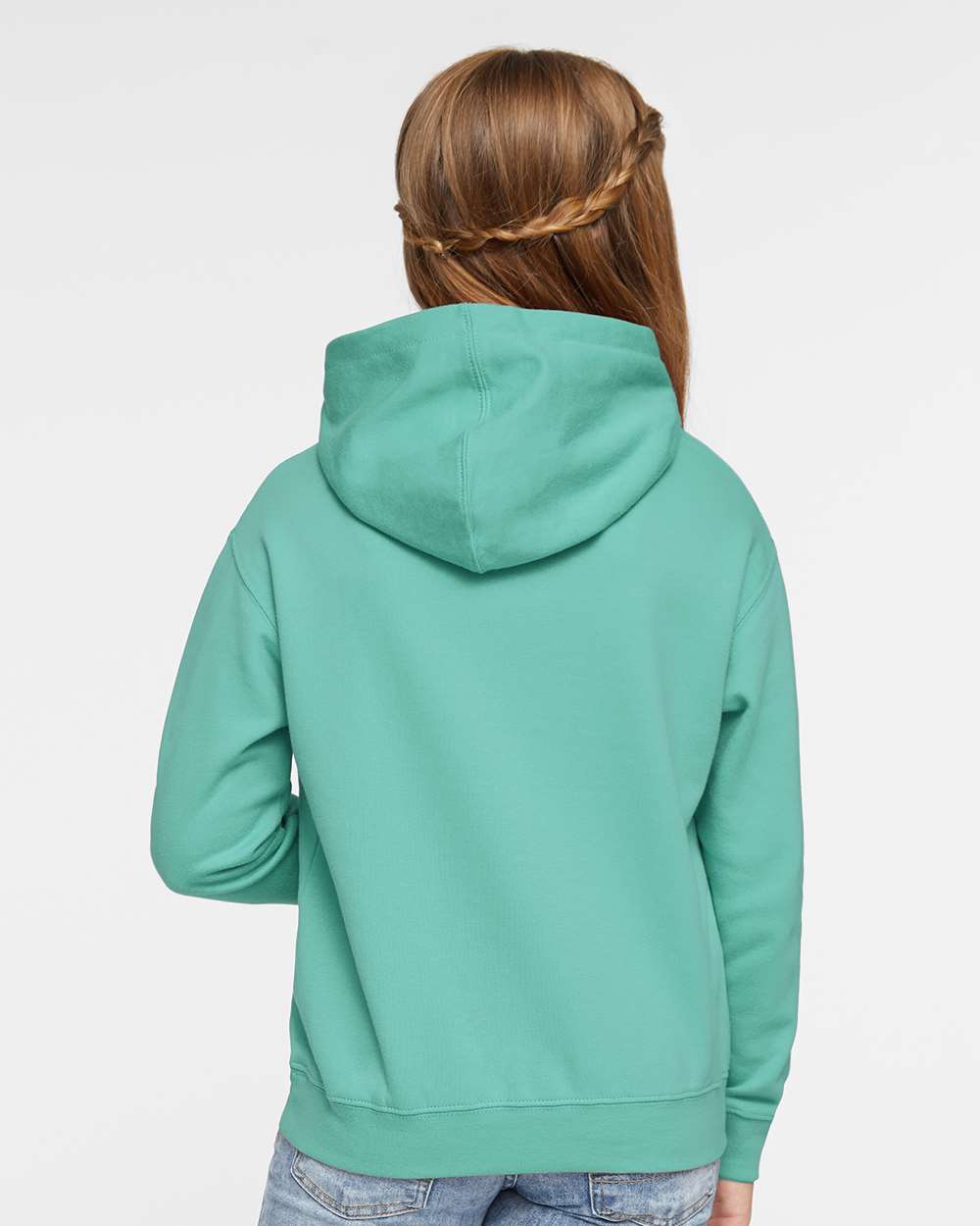 Youth Fleece Hoodie Sweatshirt - OnModelBack - B39038972 - Saltwater