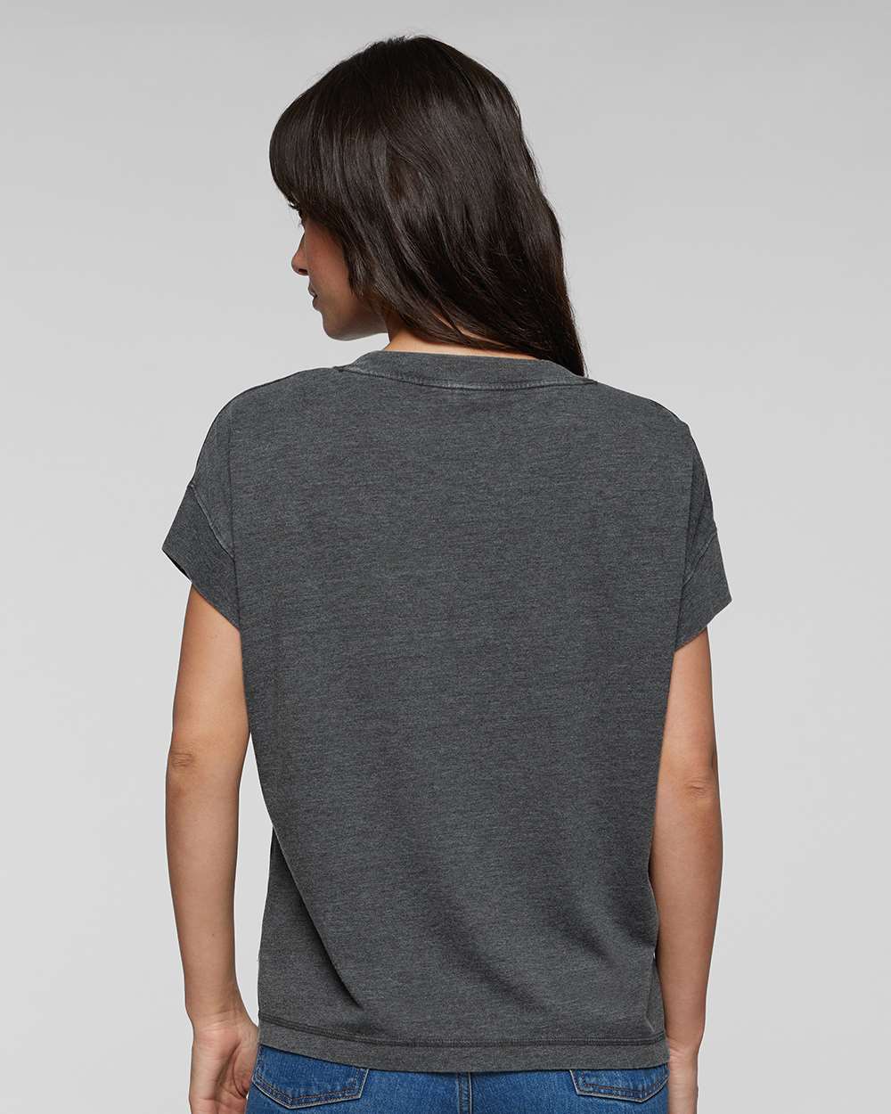 Women's Relaxed Vintage Wash Tee - OnModelBack - B03538503 - Washed Black