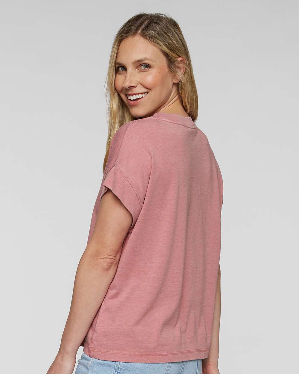 Women's Relaxed Vintage Wash Tee - OnModelBack - B03538533 - Washed Mauvelous
