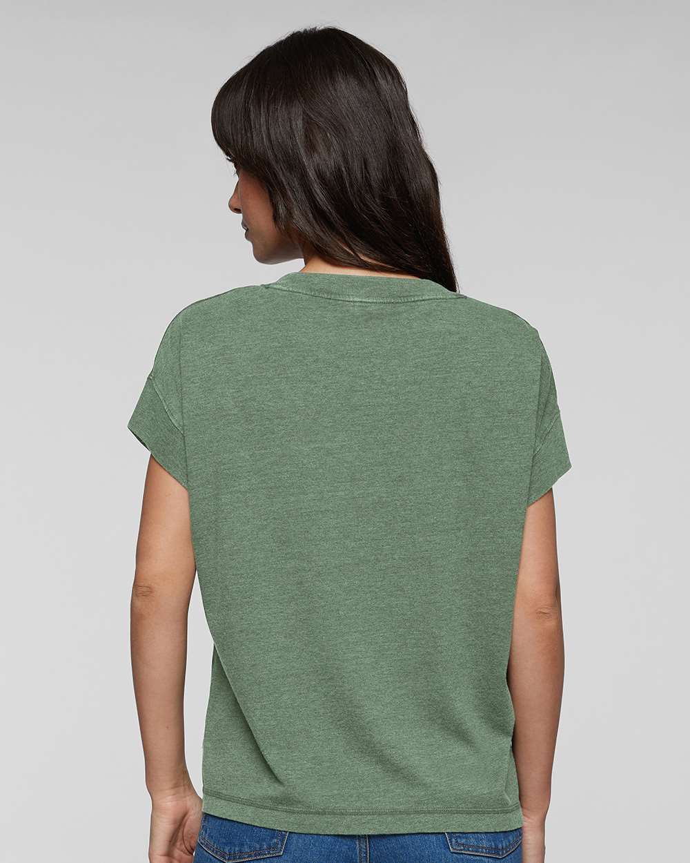 Women's Relaxed Vintage Wash Tee - OnModelBack - B03538543 - Washed Basil