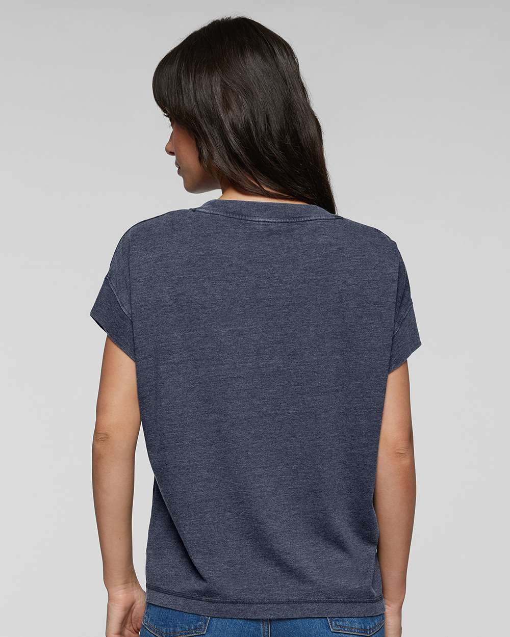Women's Relaxed Vintage Wash Tee - OnModelBack - B03538983 - Washed Navy
