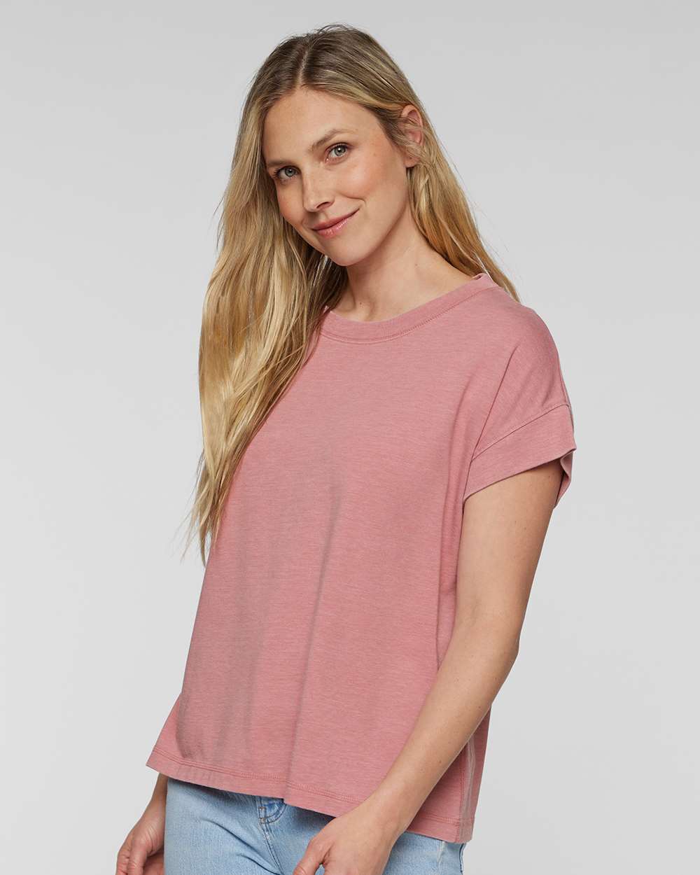 Women's Relaxed Vintage Wash Tee - OnModelFront - B03538533 - Washed Mauvelous