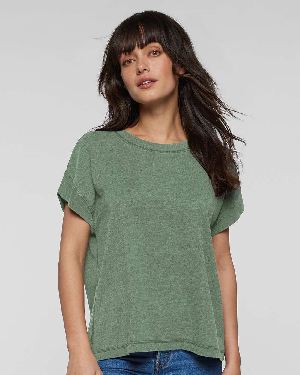 Women's Relaxed Vintage Wash Tee - OnModelFront - B03538543 - Washed Basil