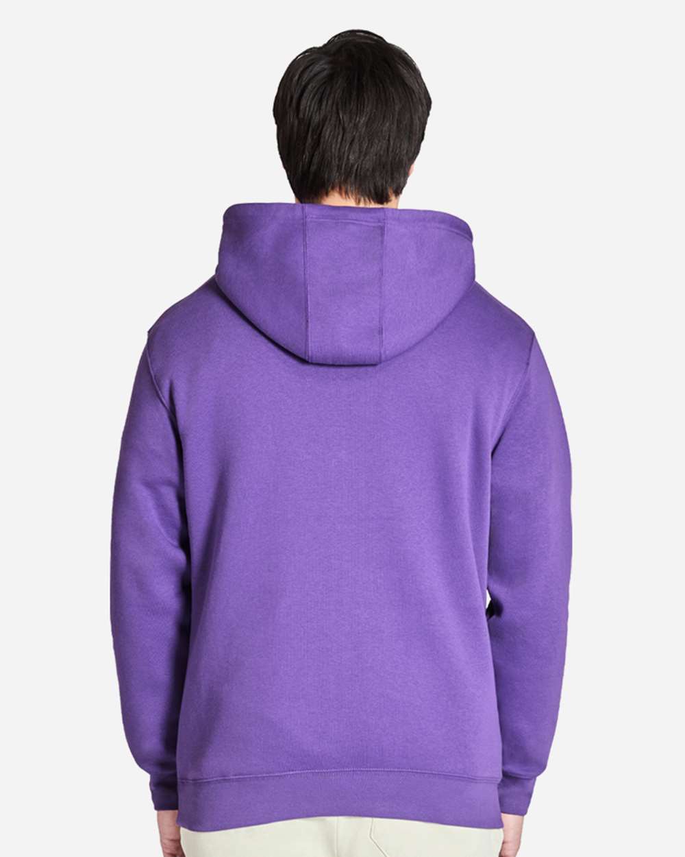 Unisex Premium Pullover Hooded Sweatshirt - OnModelBack - B487C9152 - Purple