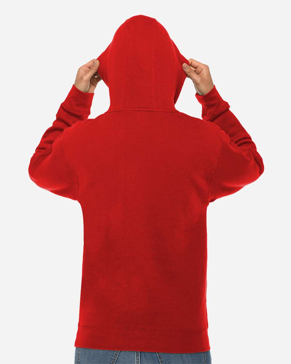 Unisex Premium Pullover Hooded Sweatshirt - OnModelBack - B487C9162 - Red
