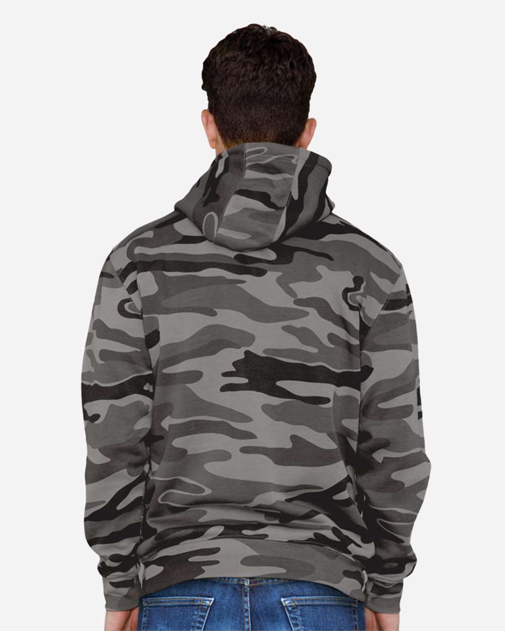 Unisex Premium Pullover Hooded Sweatshirt - OnModelBack - B487C9192 - Slate Camo