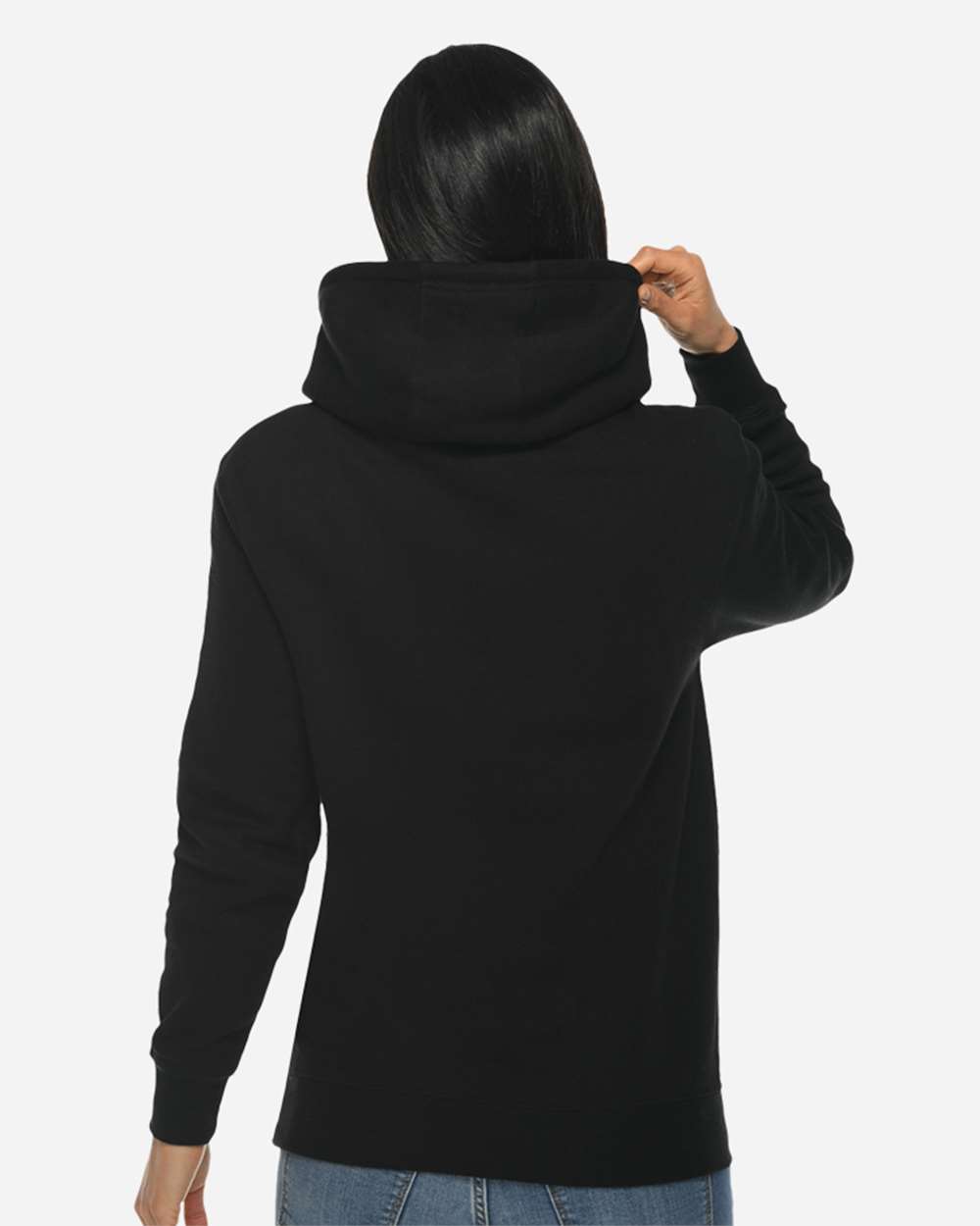 Unisex Premium Pullover Hooded Sweatshirt - OnModelBack - B487C9502 - Black