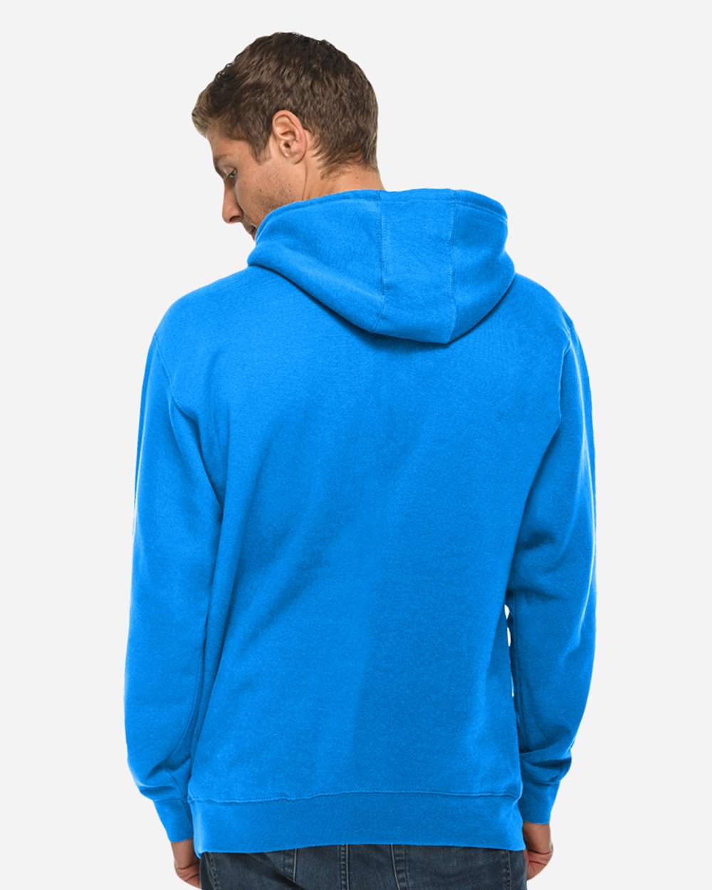 Unisex Premium Pullover Hooded Sweatshirt - OnModelBack - B487C9752 - True Royal