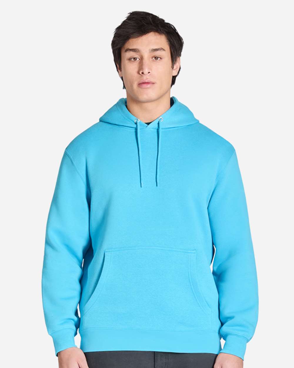 Unisex Premium Pullover Hooded Sweatshirt - OnModelFront - B487C9142 - Ocean Blue