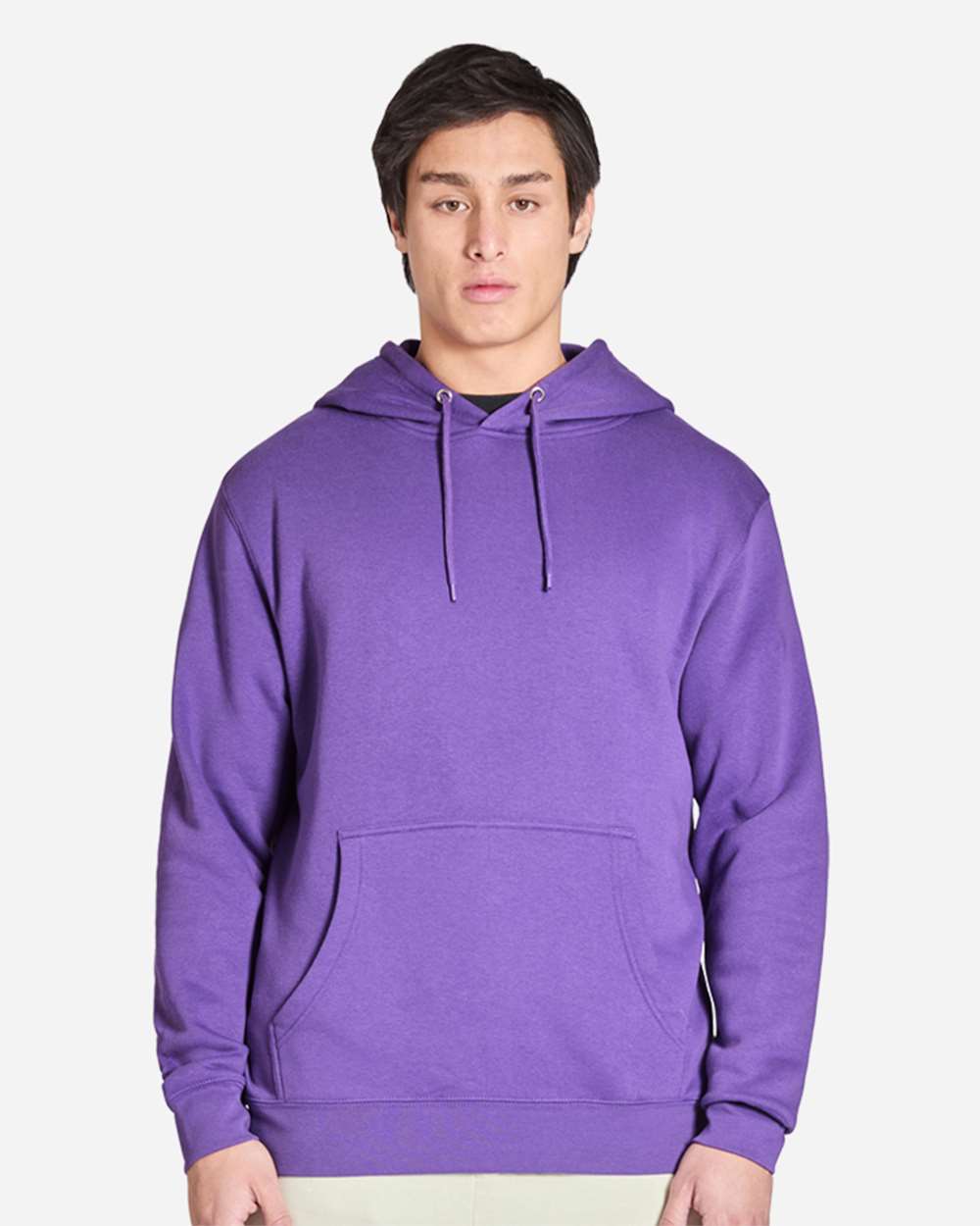 Unisex Premium Pullover Hooded Sweatshirt - OnModelFront - B487C9152 - Purple