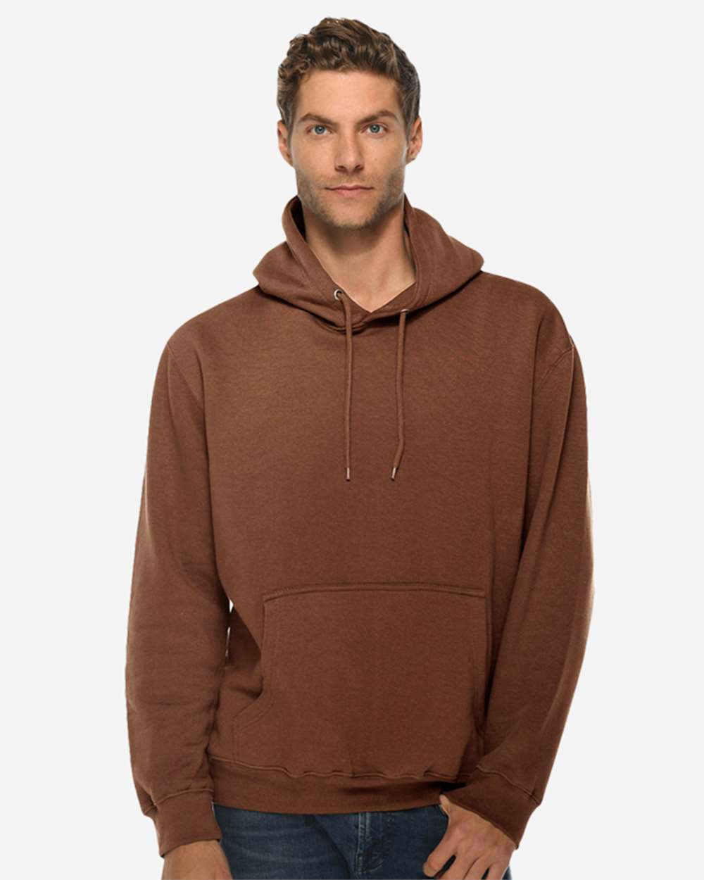 Unisex Premium Pullover Hooded Sweatshirt - OnModelFront - B487C9602 - Chestnut
