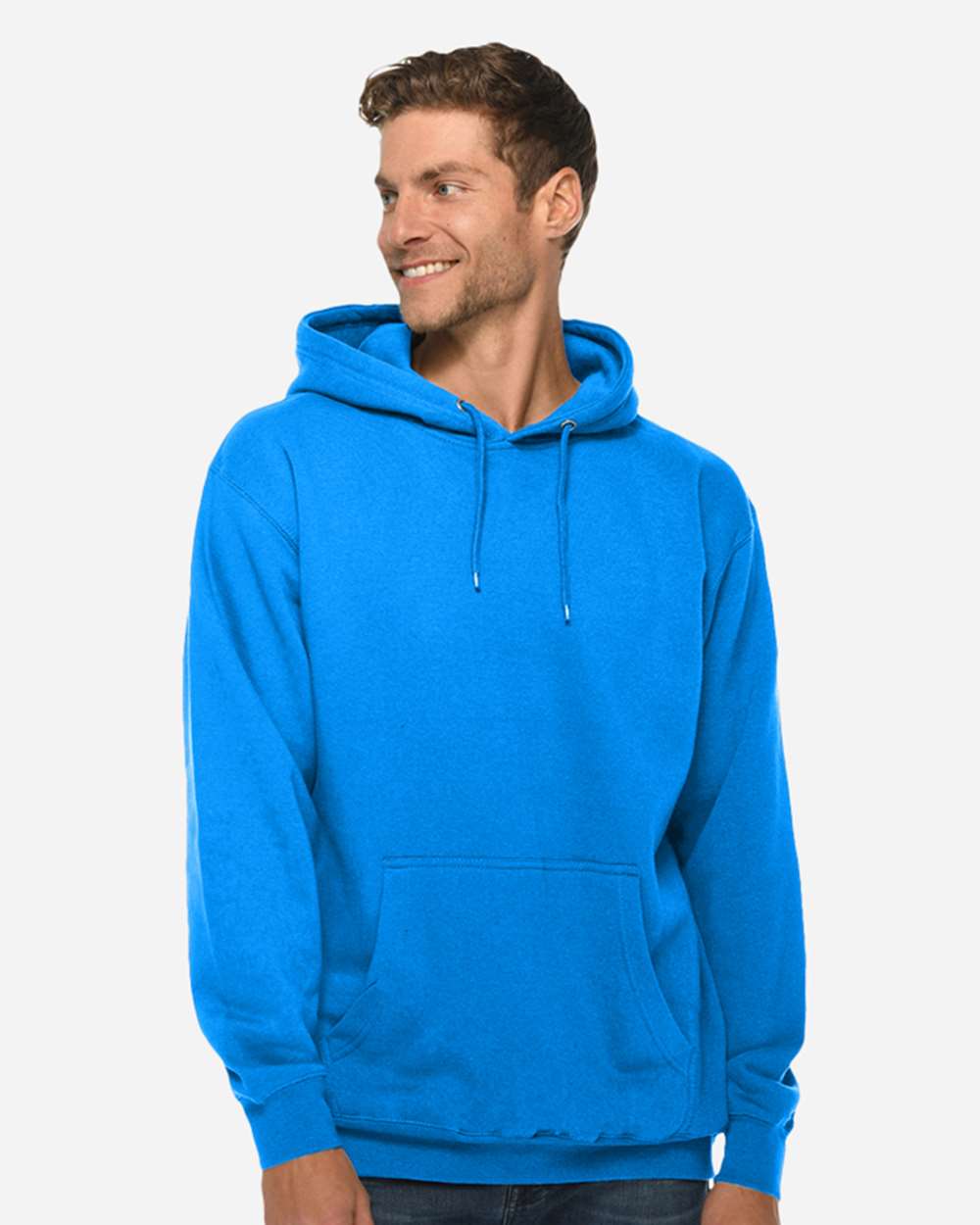 Unisex Premium Pullover Hooded Sweatshirt - OnModelFront - B487C9752 - True Royal