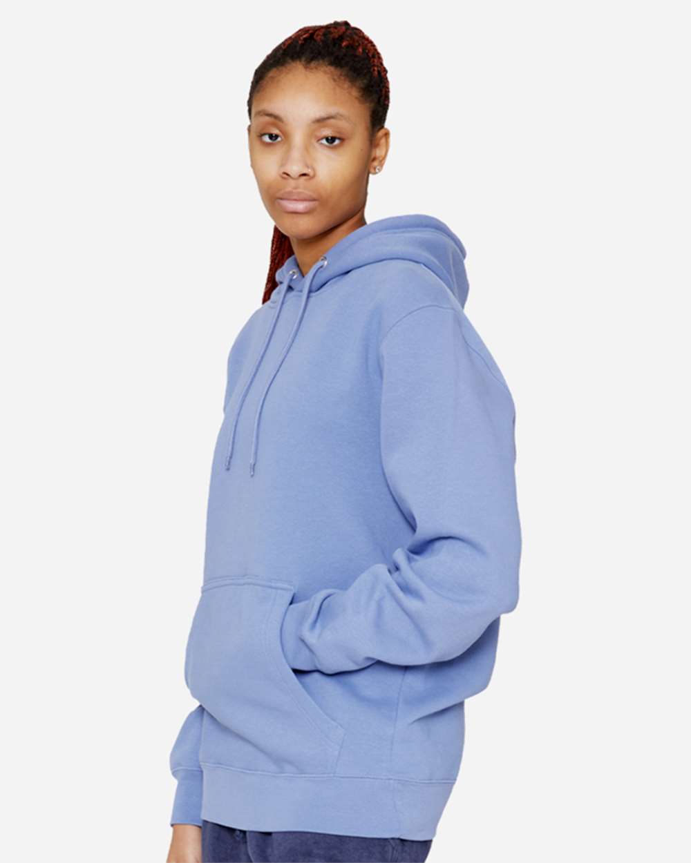 Unisex Premium Pullover Hooded Sweatshirt - OnModelSide - B487C9102 - Colony Blue