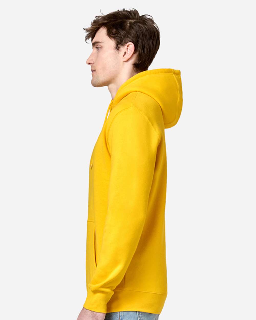 Unisex Premium Pullover Hooded Sweatshirt - OnModelSide - B487C9112 - Lemon
