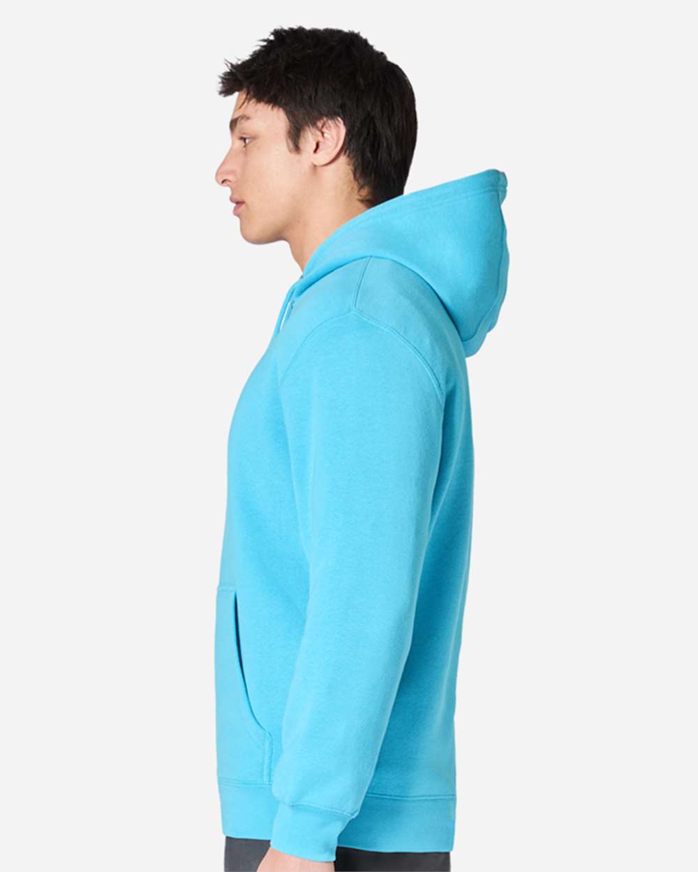 Unisex Premium Pullover Hooded Sweatshirt - OnModelSide - B487C9142 - Ocean Blue