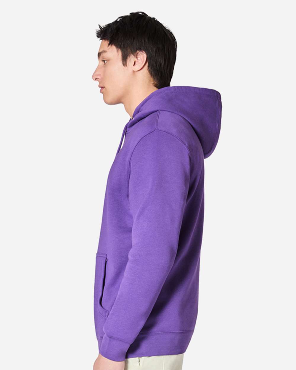 Unisex Premium Pullover Hooded Sweatshirt - OnModelSide - B487C9152 - Purple