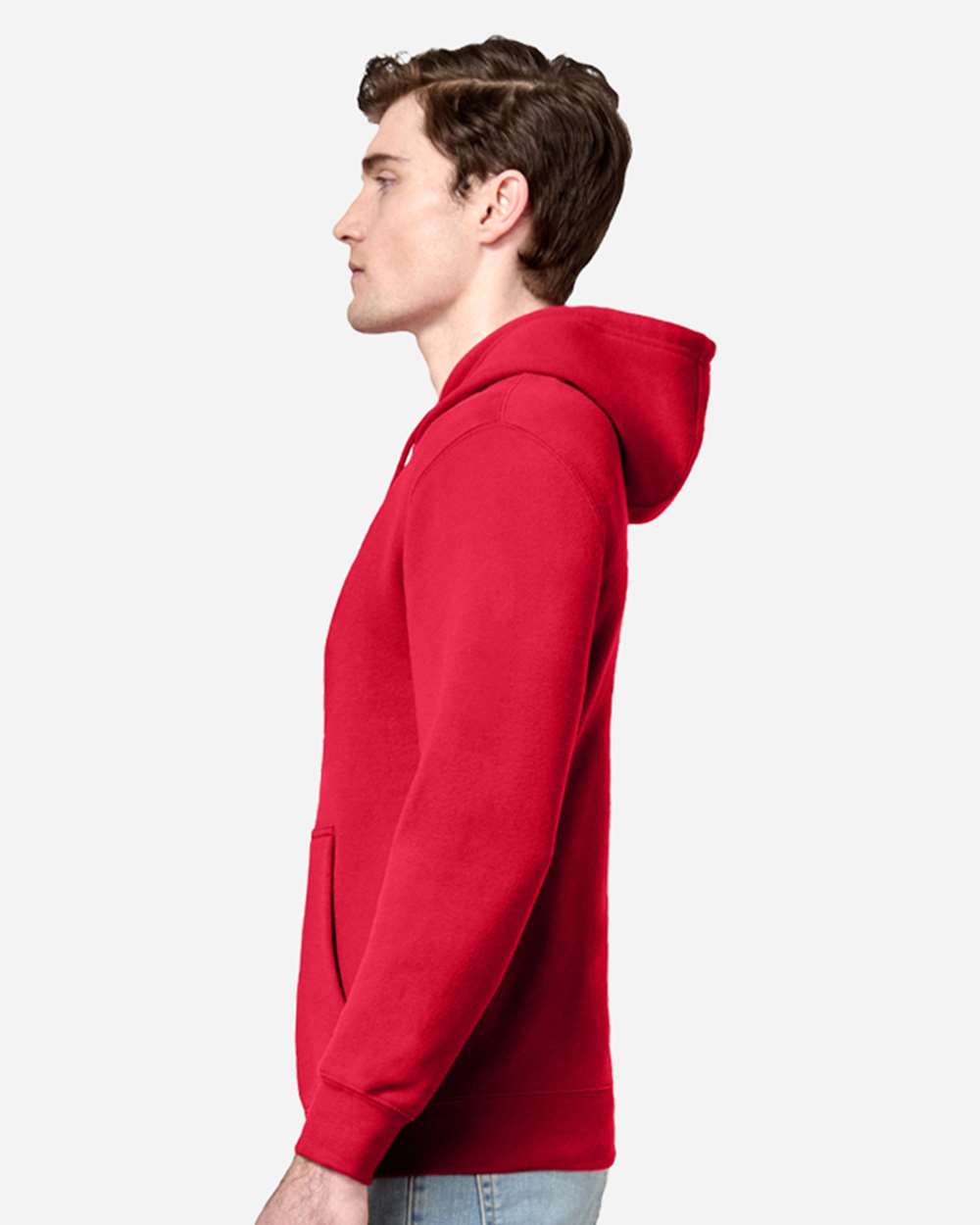 Unisex Premium Pullover Hooded Sweatshirt - OnModelSide - B487C9702 - Cardinal