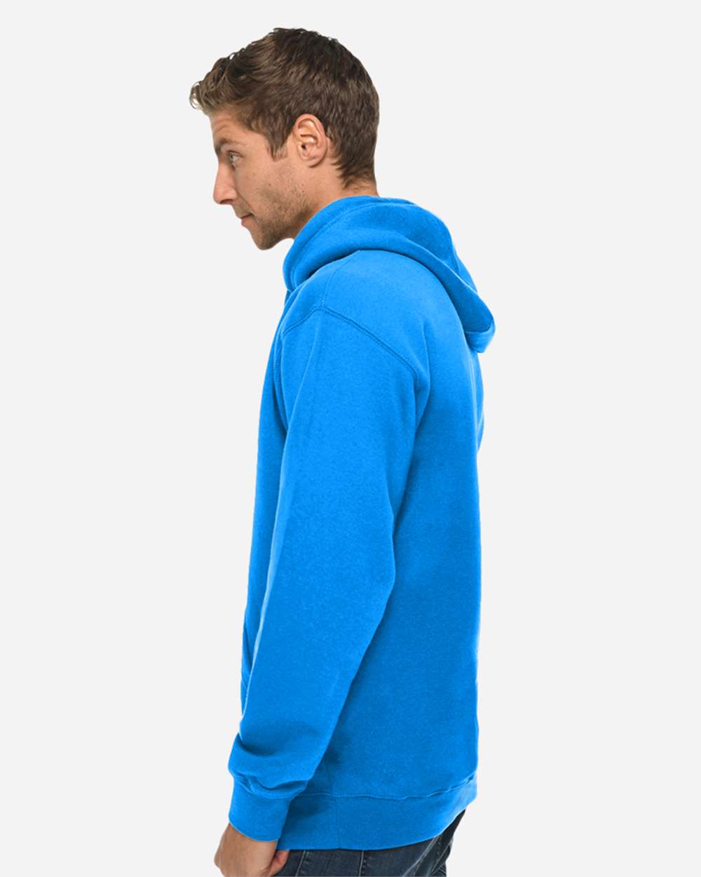 Unisex Premium Pullover Hooded Sweatshirt - OnModelSide - B487C9752 - True Royal