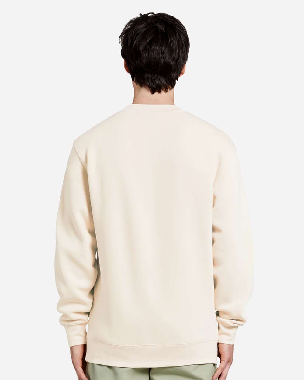 Unisex Premium Crewneck Sweatshirt - OnModelBack - B489C9102 - Sand