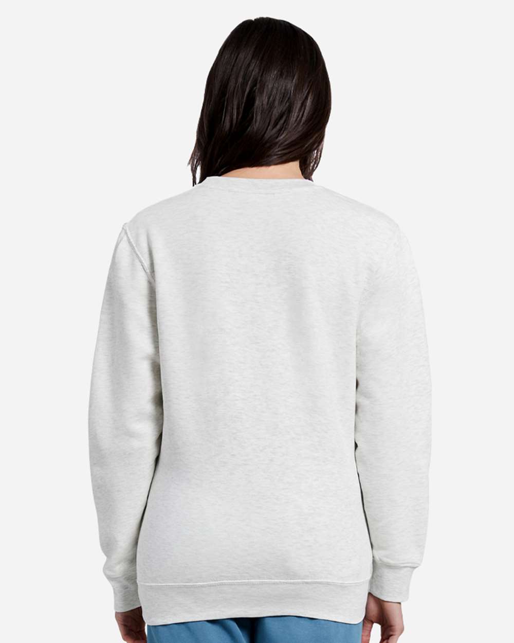 Unisex Premium Crewneck Sweatshirt - OnModelBack - B489C9242 - Oatmeal Heather