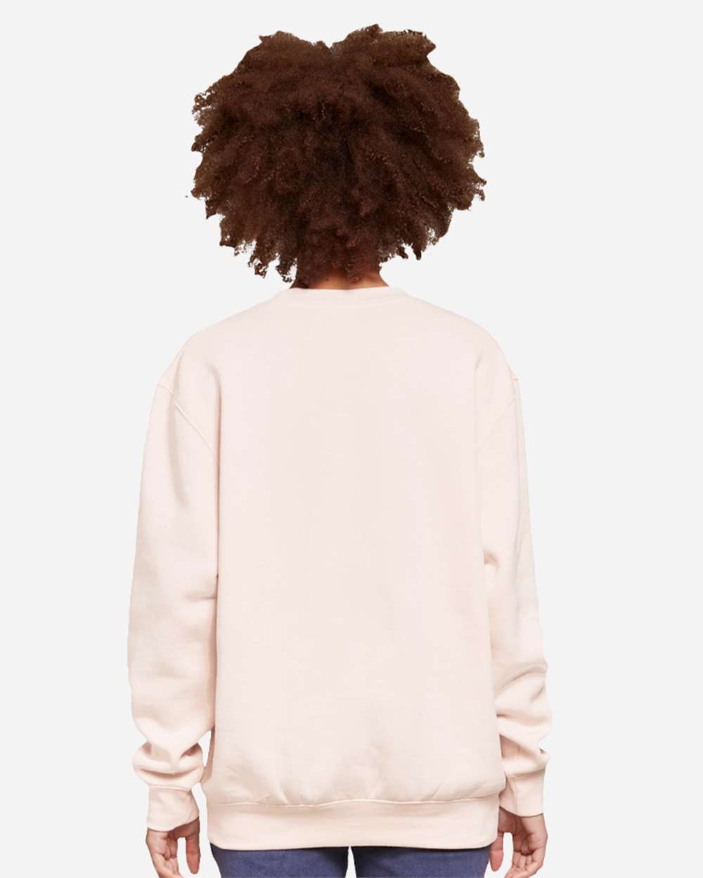 Unisex Premium Crewneck Sweatshirt - OnModelBack - B489C9302 - Pale Pink