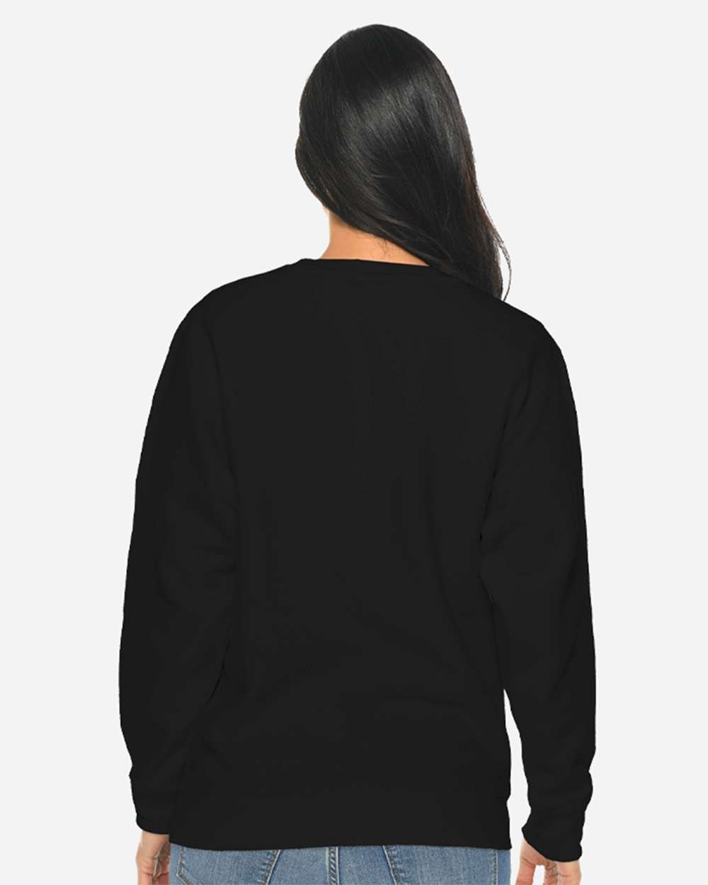 Unisex Premium Crewneck Sweatshirt - OnModelBack - B489C9502 - Black