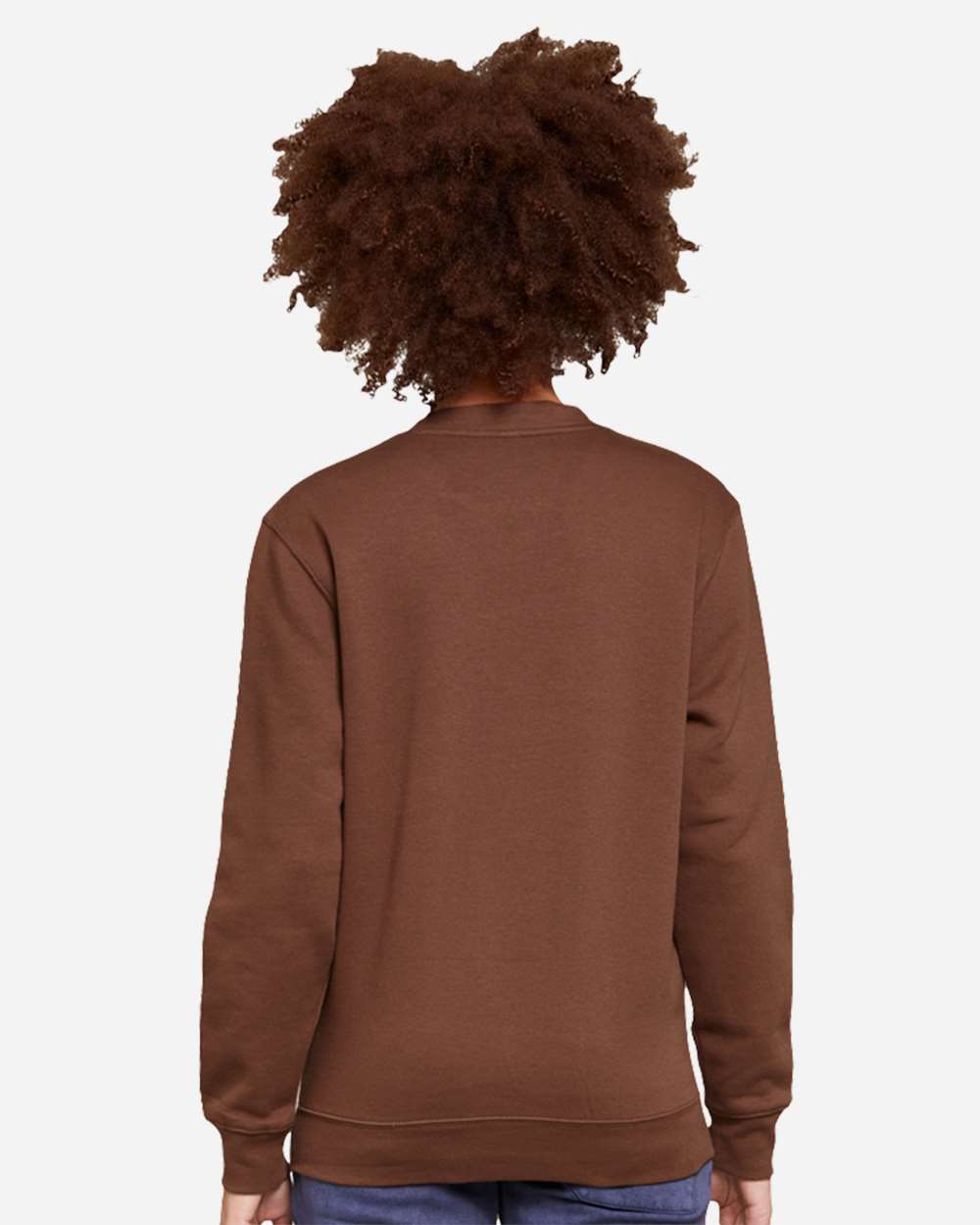 Unisex Premium Crewneck Sweatshirt - OnModelBack - B489C9602 - Chestnut