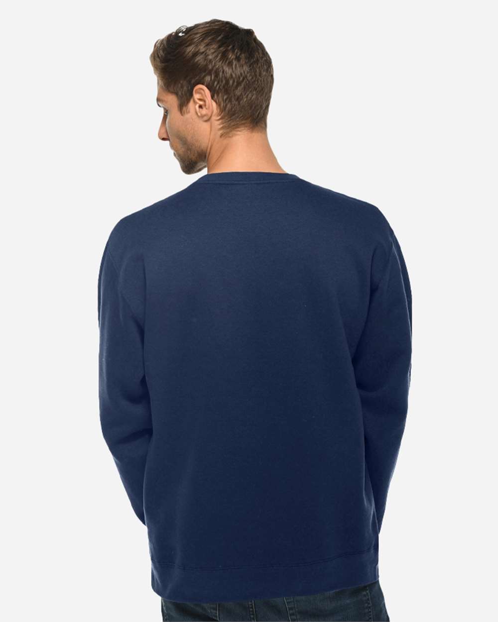Unisex Premium Crewneck Sweatshirt - OnModelBack - B489C9652 - Navy
