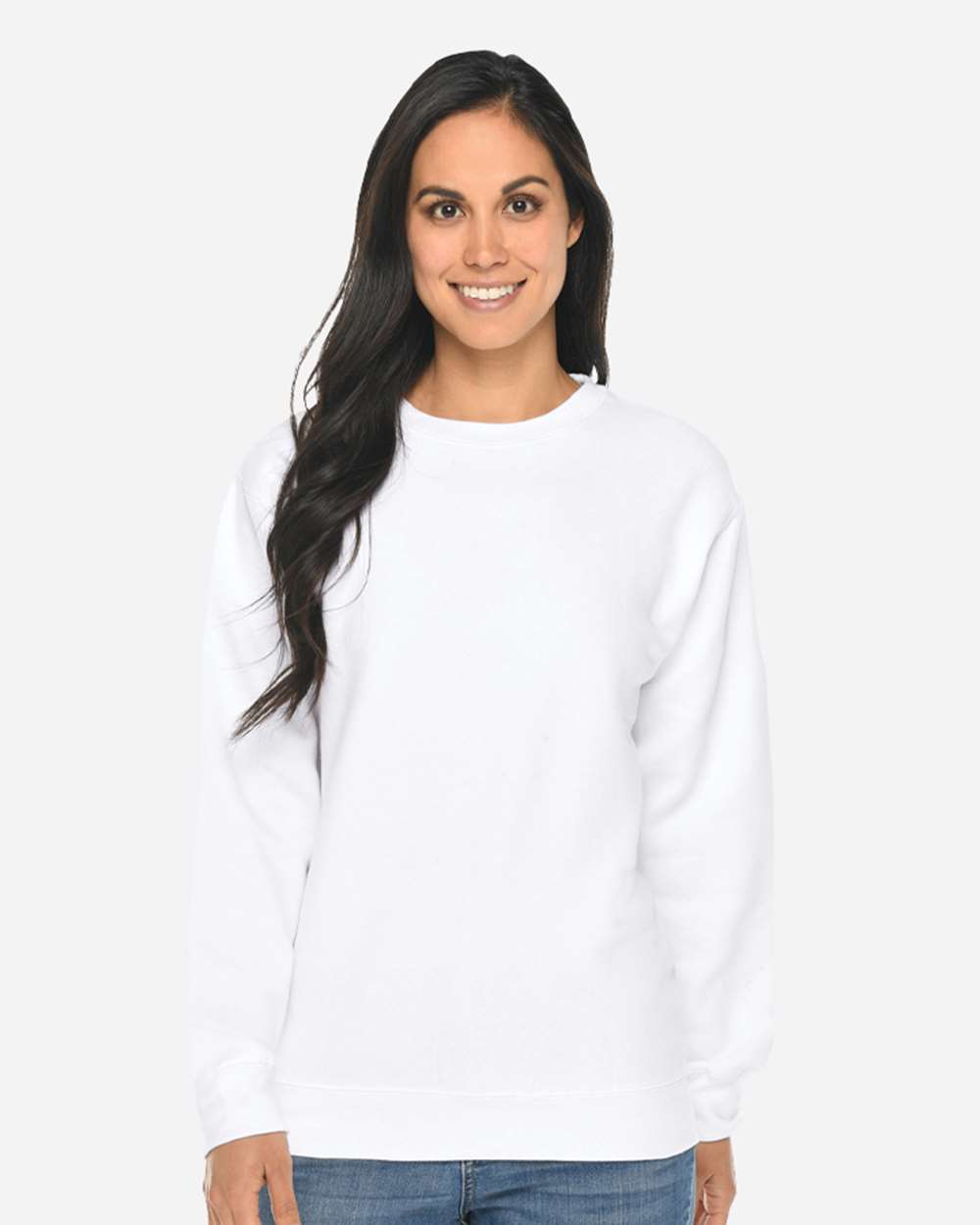 Unisex Premium Crewneck Sweatshirt - OnModelFront - B489C9002 - White