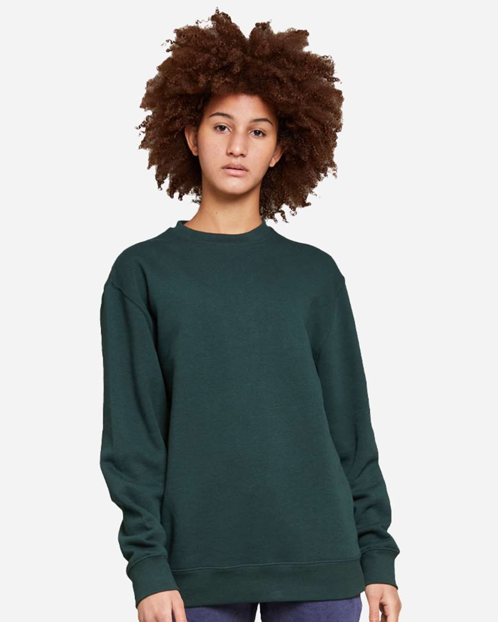 Unisex Premium Crewneck Sweatshirt - OnModelFront - B489C9112 - Sport Green
