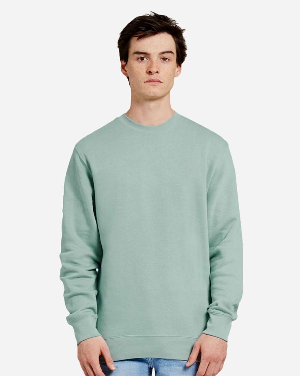 Unisex Premium Crewneck Sweatshirt - OnModelFront - B489C9172 - Seafoam
