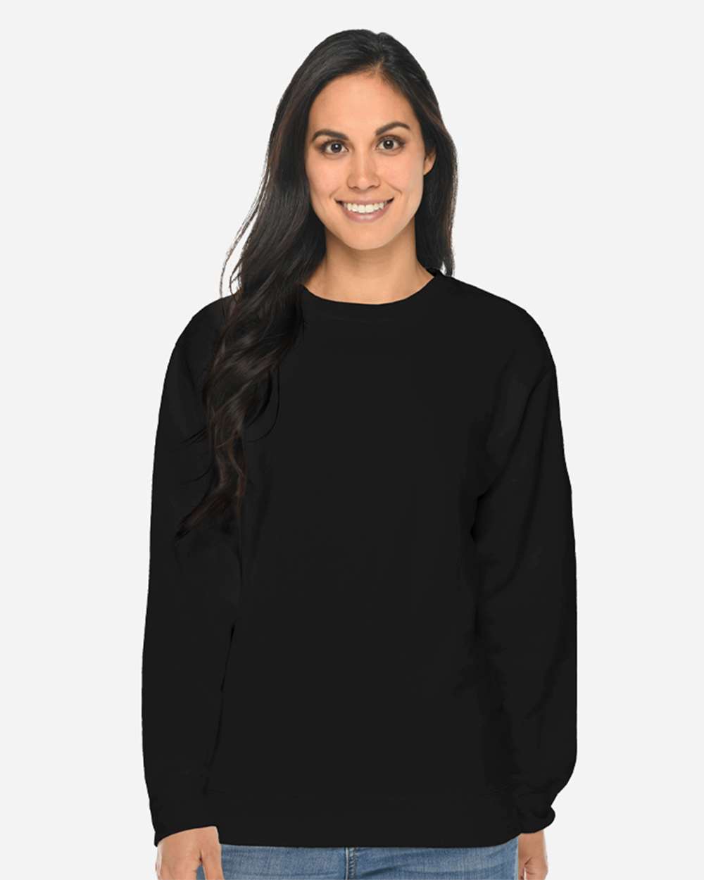 Unisex Premium Crewneck Sweatshirt - OnModelFront - B489C9502 - Black