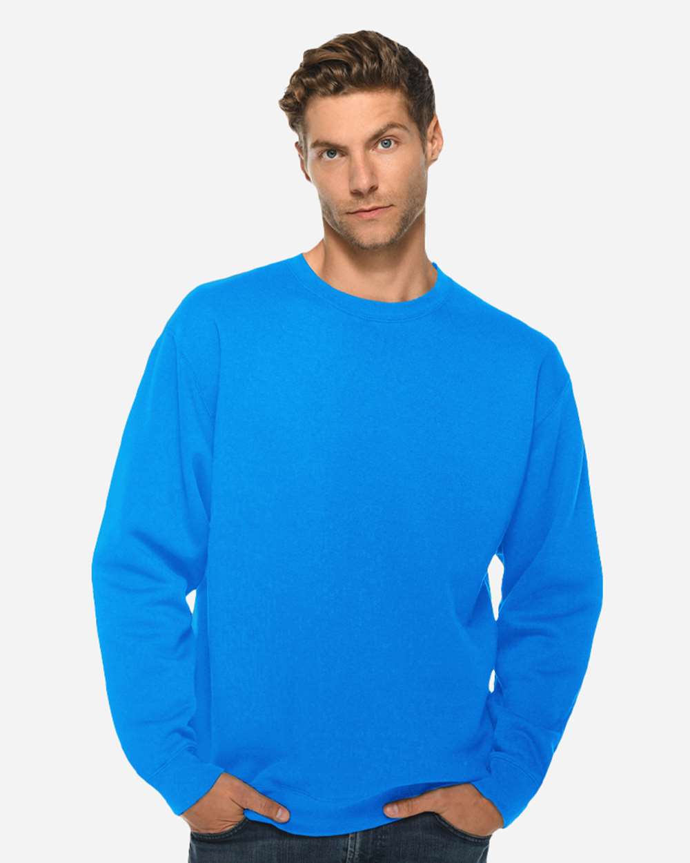 Unisex Premium Crewneck Sweatshirt - OnModelFront - B489C9752 - Royal