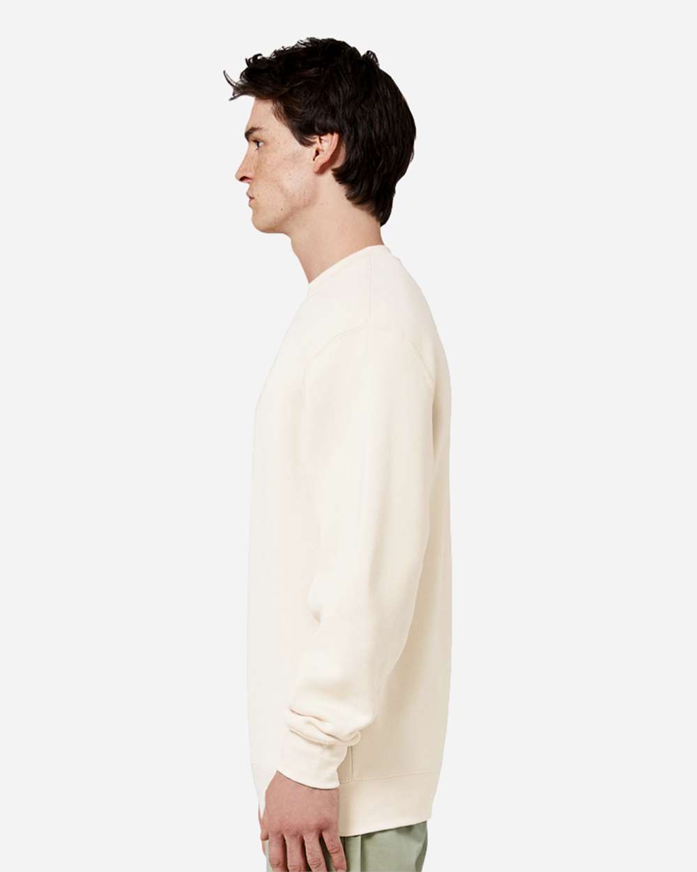 Unisex Premium Crewneck Sweatshirt - OnModelSide - B489C9102 - Sand