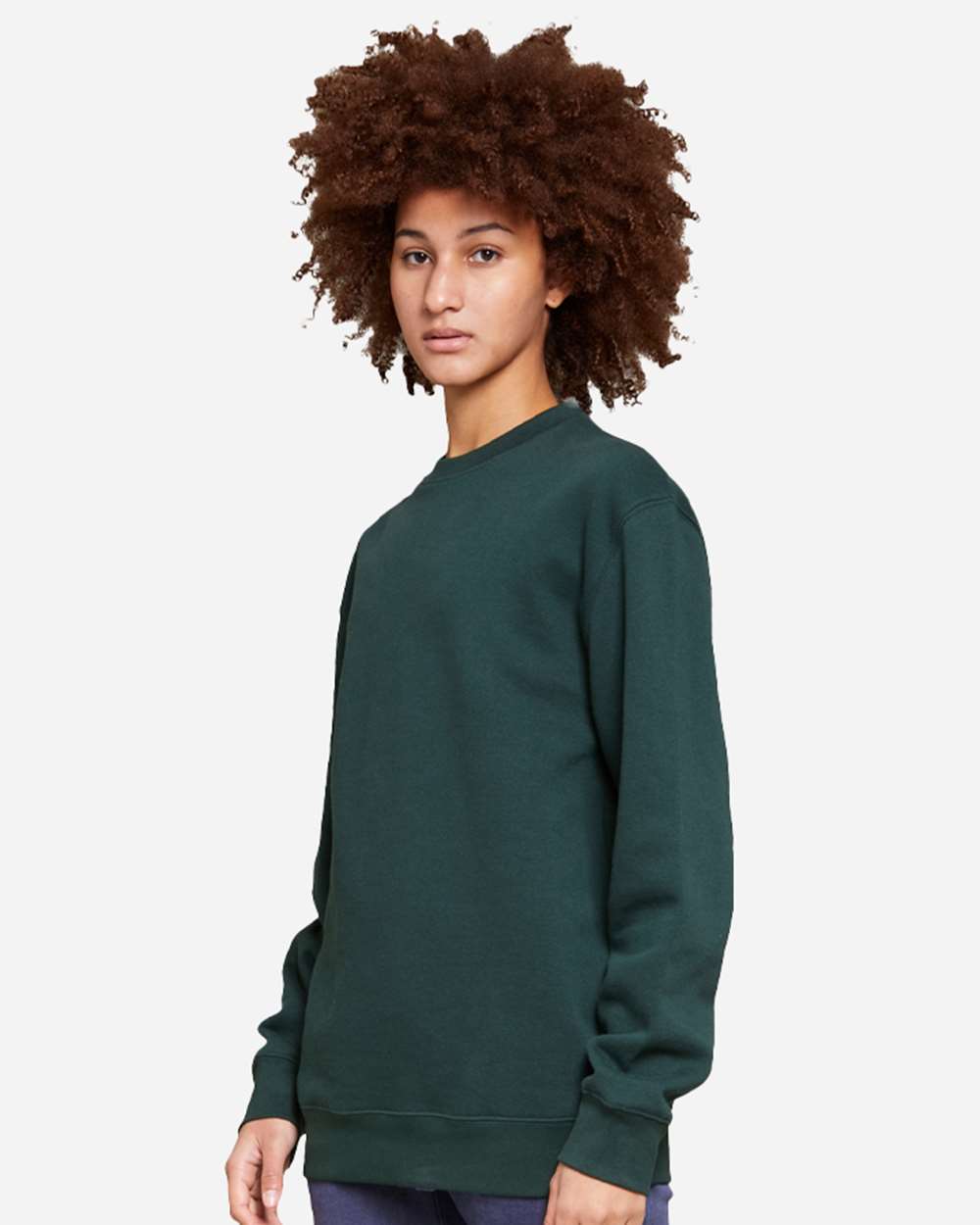 Unisex Premium Crewneck Sweatshirt - OnModelSide - B489C9112 - Sport Green