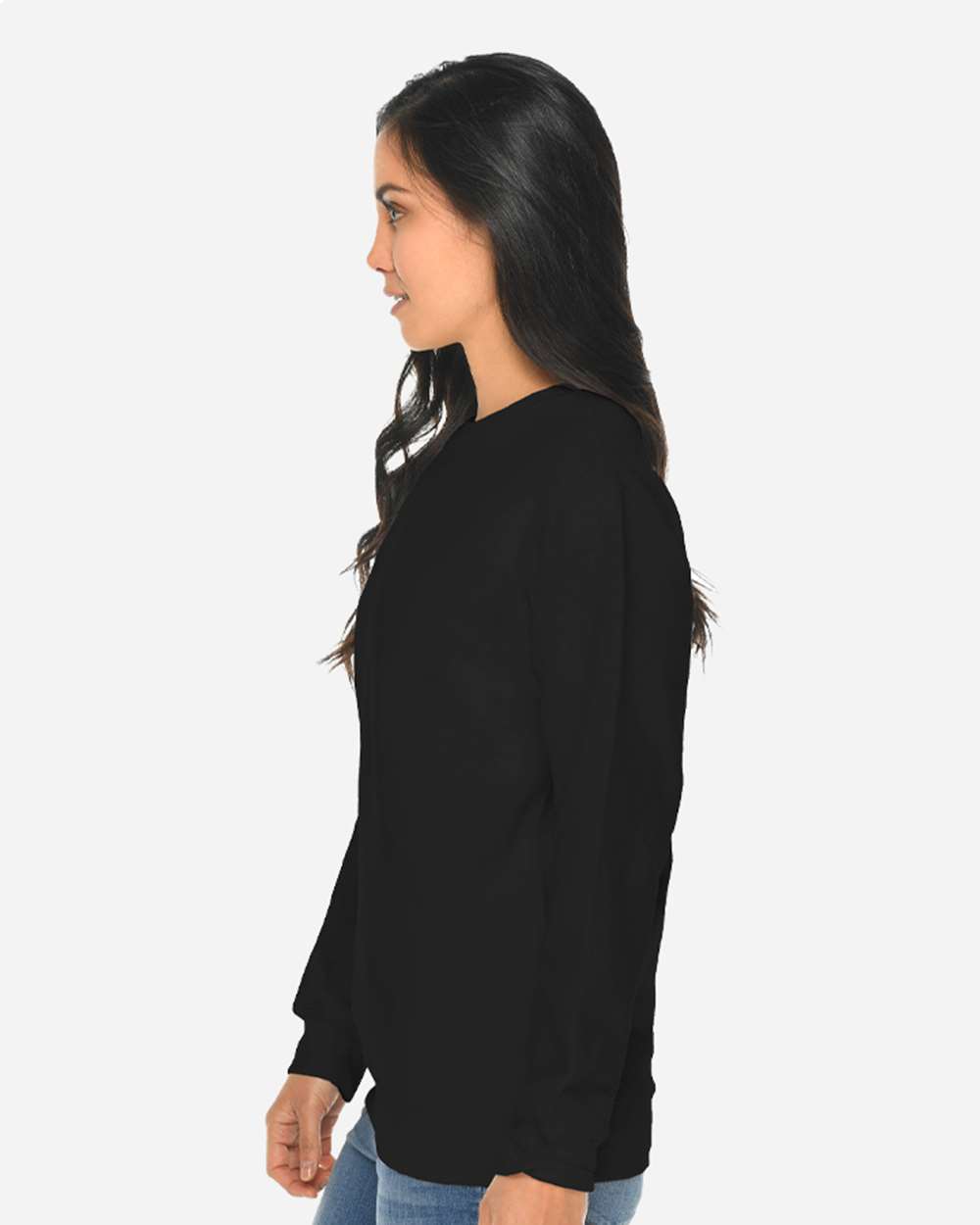 Unisex Premium Crewneck Sweatshirt - OnModelSide - B489C9502 - Black