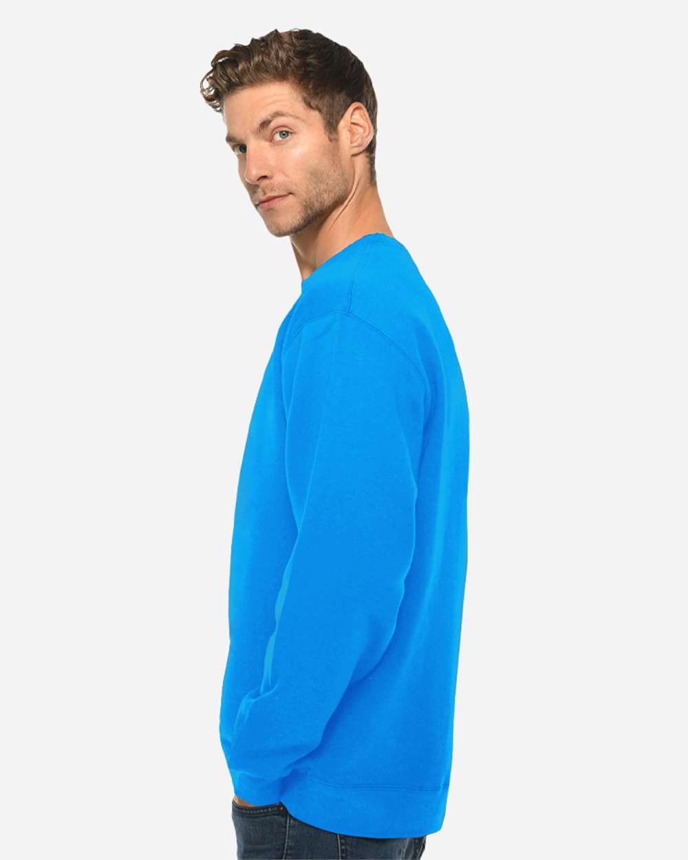 Unisex Premium Crewneck Sweatshirt - OnModelSide - B489C9752 - Royal