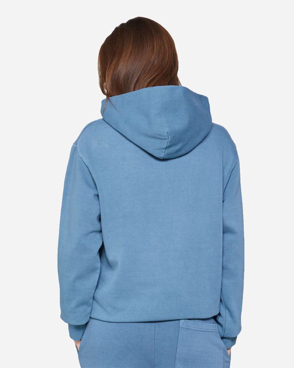 Unisex Urban Pullover Hooded Sweatshirt - OnModelBack - B595C9252 - Pebble Blue