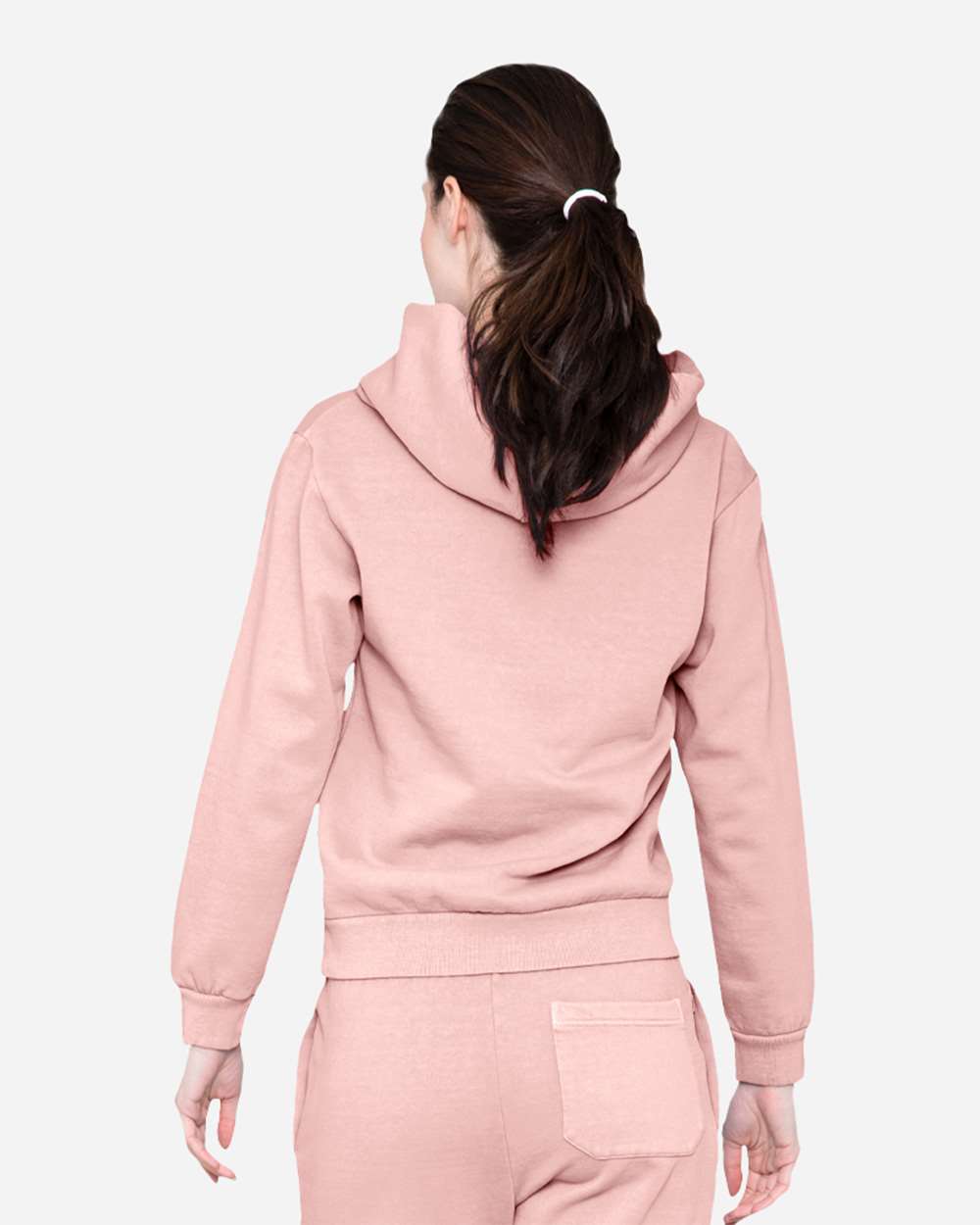 Unisex Urban Pullover Hooded Sweatshirt - OnModelBack - B595C9362 - Salmon