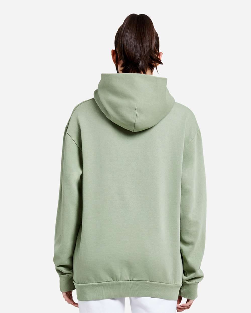 Unisex Urban Pullover Hooded Sweatshirt - OnModelBack - B595C9542 - Oil Green