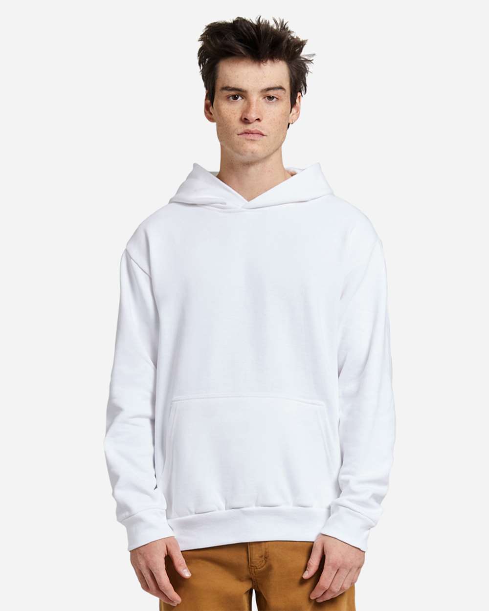 Unisex Urban Pullover Hooded Sweatshirt - OnModelFront - B595C9002 - White
