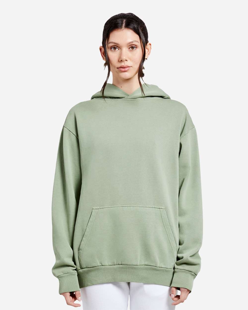 Unisex Urban Pullover Hooded Sweatshirt - OnModelFront - B595C9542 - Oil Green