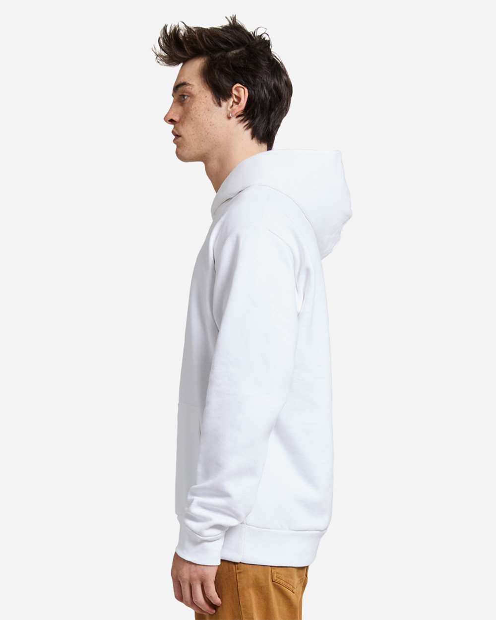 Unisex Urban Pullover Hooded Sweatshirt - OnModelSide - B595C9002 - White