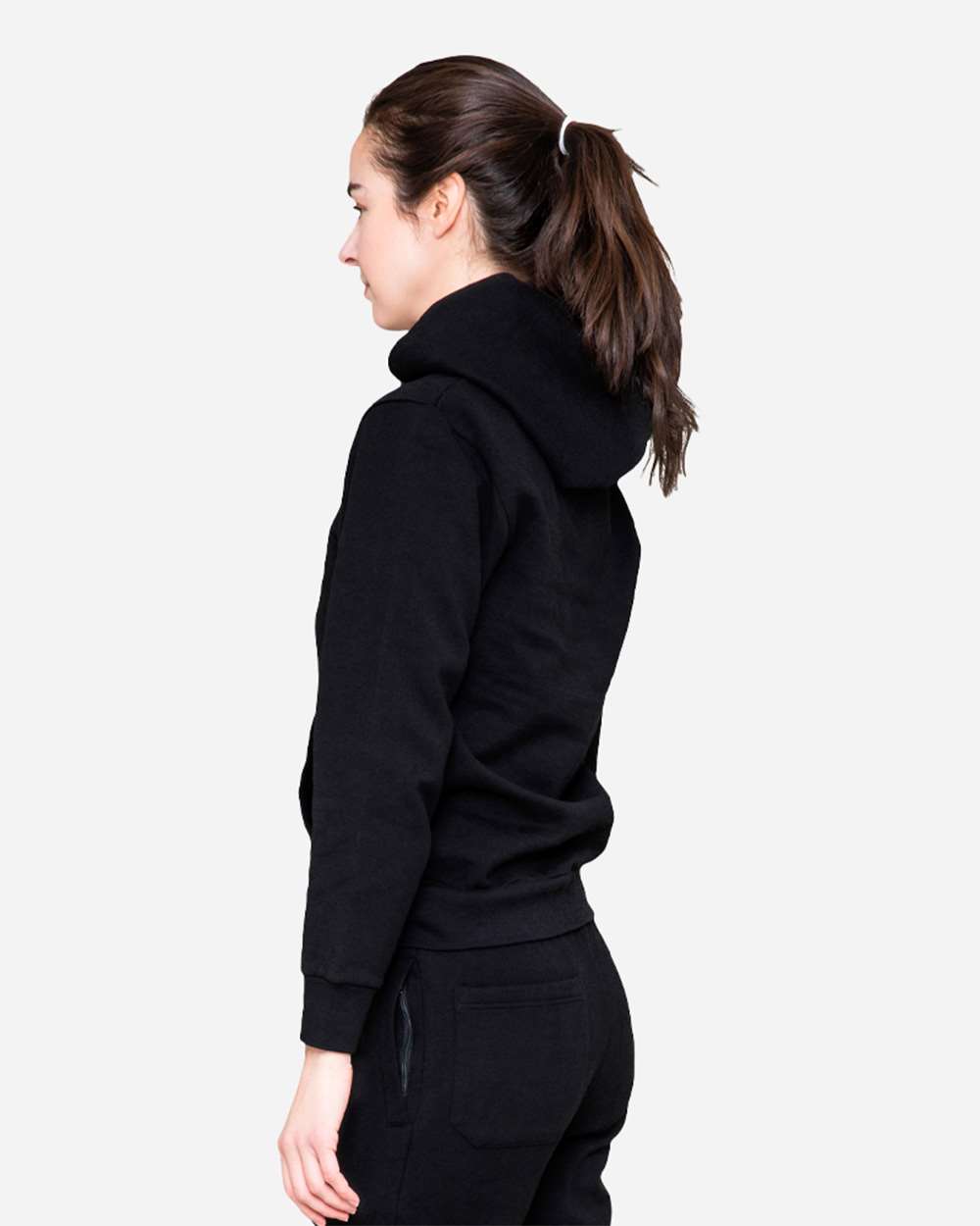 Unisex Urban Pullover Hooded Sweatshirt - OnModelSide - B595C9502 - Black