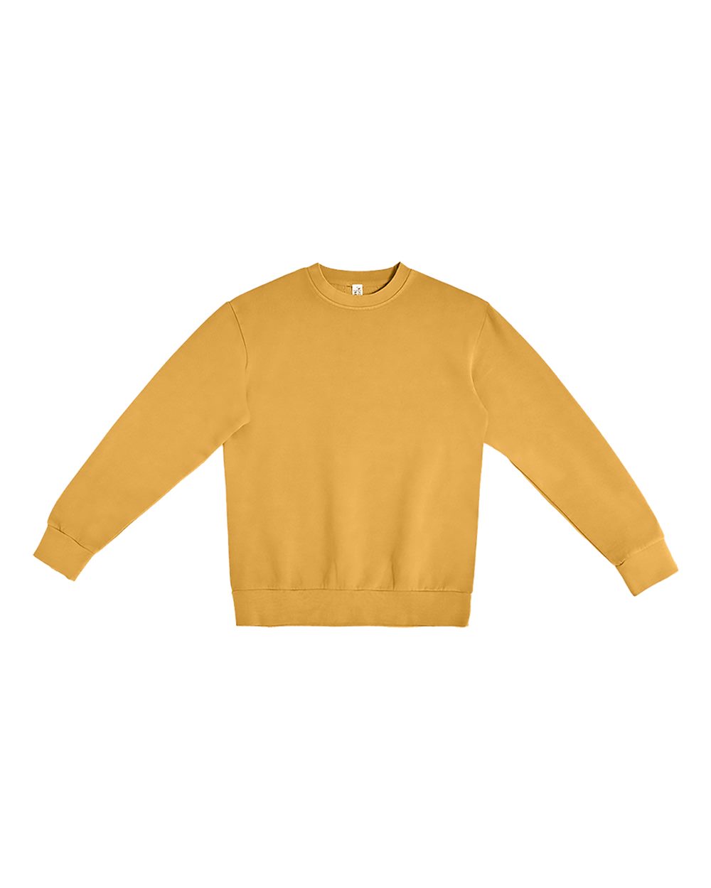 Unisex Pigment-Dyed Crewneck Sweatshirt - Front - B496C9112 - Peanut Butter