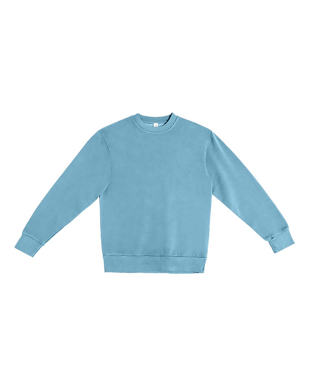 Unisex Pigment-Dyed Crewneck Sweatshirt - Front - B496C9252 - Pebble Blue