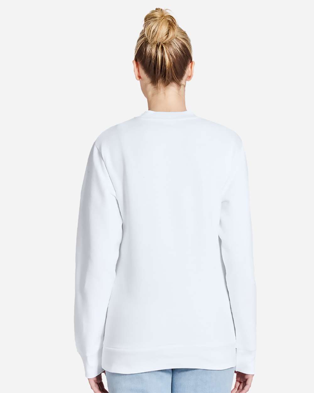 Unisex Pigment-Dyed Crewneck Sweatshirt - OnModelBack - B496C9002 - White