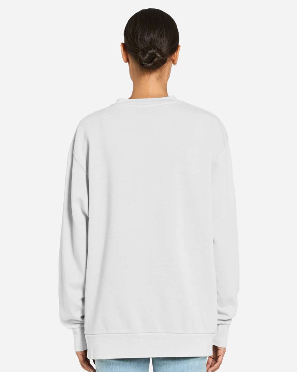 Unisex Pigment-Dyed Crewneck Sweatshirt - OnModelBack - B496C9102 - Lunar Rock