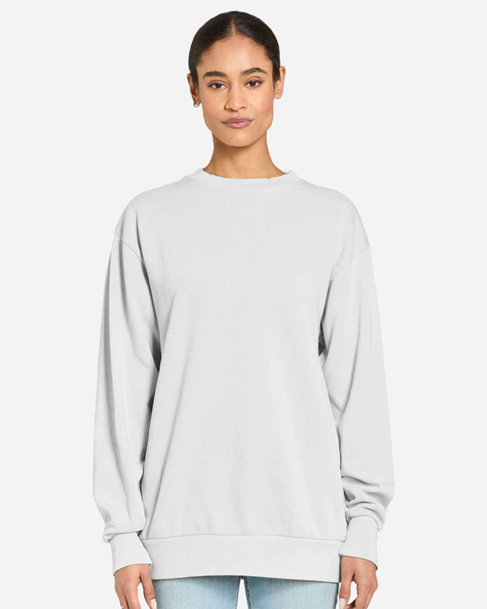 Unisex Pigment-Dyed Crewneck Sweatshirt - OnModelFront - B496C9102 - Lunar Rock
